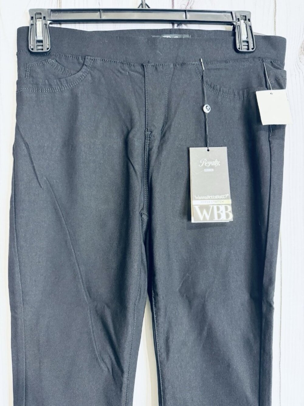 Royalty For Me Jeans Sz PXL (34x26) Black Mid Rise Ankle Hyper Stretch NWT - Picture 2 of 10